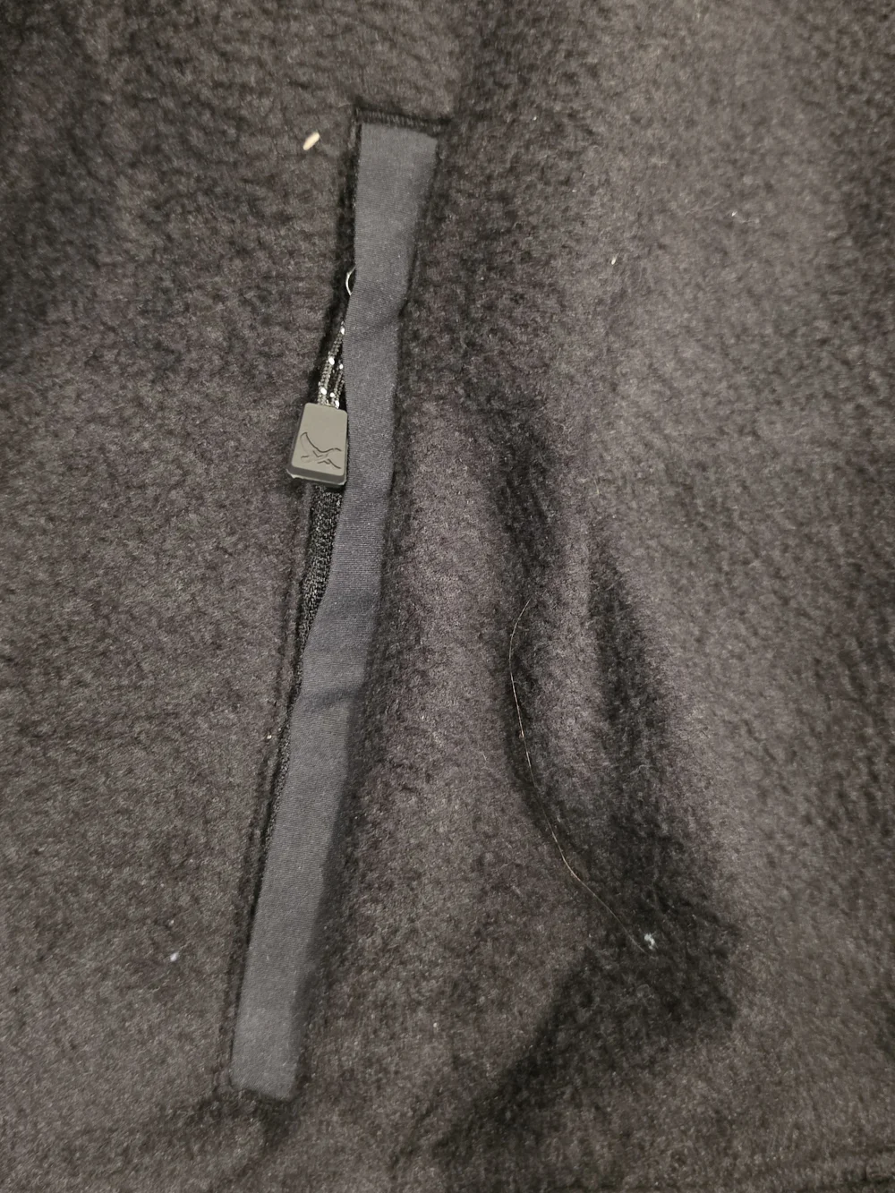Eddie Bauer Black Quilted-Panel Fleece Jacket, M
